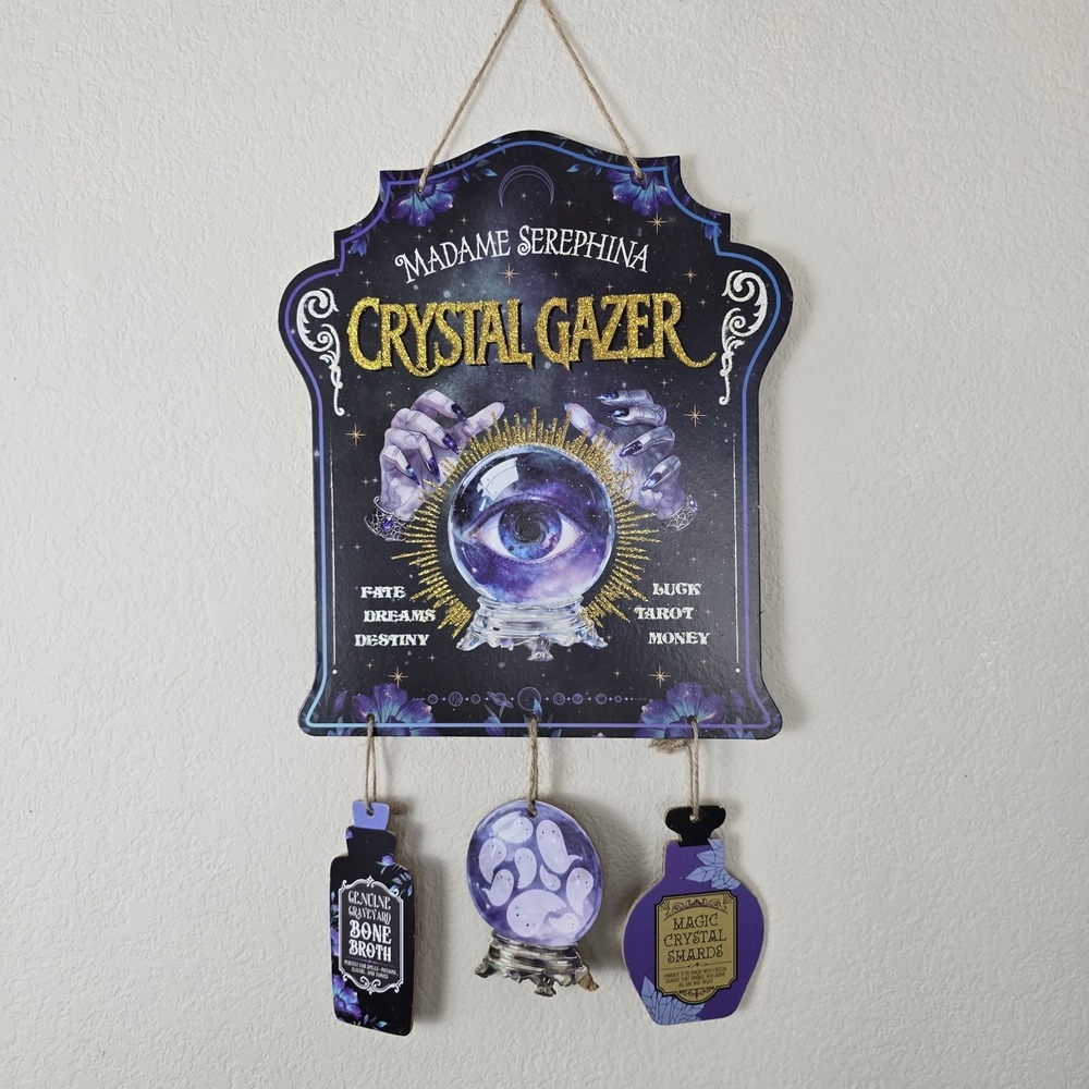 New Age Spiritual decor Tarot Purple Glitter Wall Crystal Gazer Halloween Decor